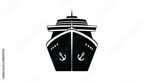 Large Ship Bow with Anchors.