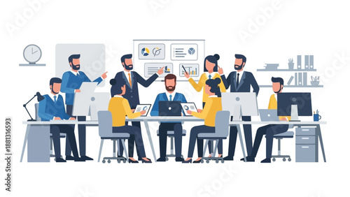 Diverse Business Team Collaborating in Office.