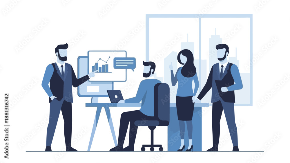 Fototapeta premium Business Professionals Discussing Project in Office.