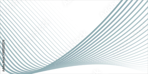 Abstract smooth wave on a white background. Dynamic sound wave flowing wave lines