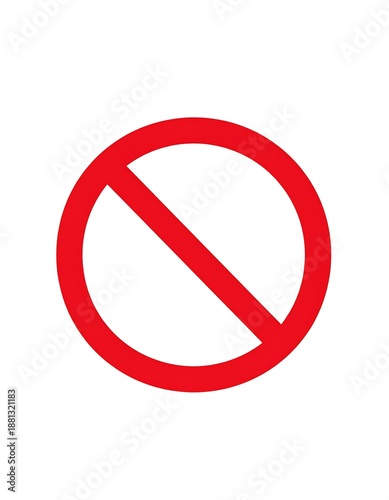 Free Download A simple, bold sign, a red circle with a diagonal red line running through the center, against a white background - GFXLoad