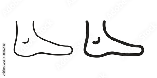 Foot side view icons for web developers and designers,
