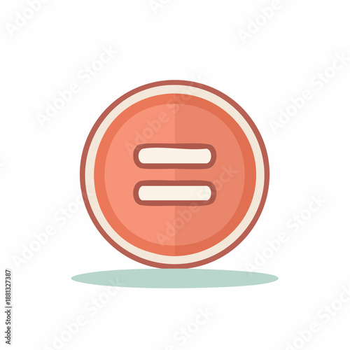 Equality Icon in a Red Circle Vector Illustration Simple Design