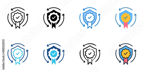 Supplier Compliance icons set multiple style collection. Editable stroke 
