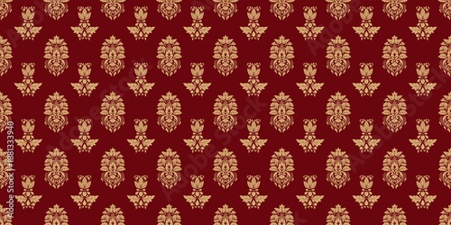 Damask Nature Pattern Background Illustration For Cover, Banner, Notes. Aesthetic Background. Damask Pattern Background. Seamless background.