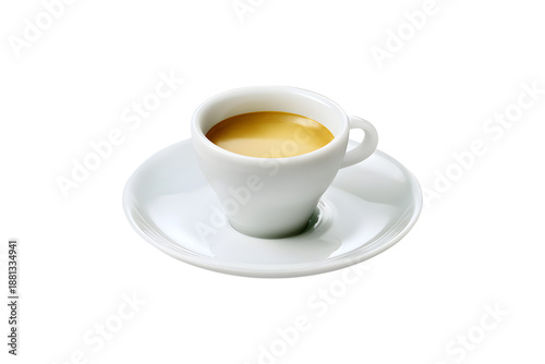 Wallpaper Mural Hot coffee with crema in white cup and saucer for Ramadan suhoor, isolated on transparent background Torontodigital.ca