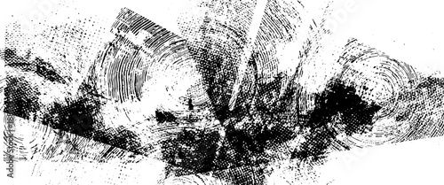 Vector Glitch Distorted Grunge Layer with Defect Shapes and Halftone Dot Texture.