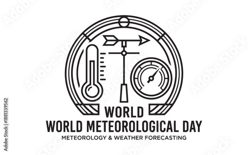 World Meteorological Day logo with weather instruments