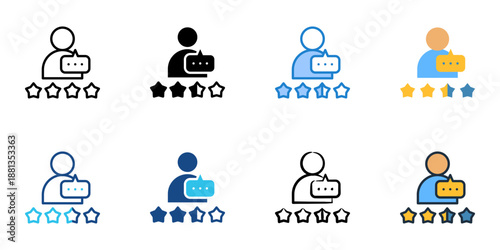 Supplier Feedback icons set multiple style collection. Editable stroke 
