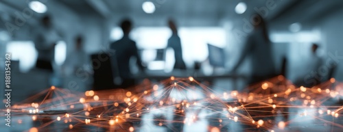 Digital network connectivity concept in modern office environment  