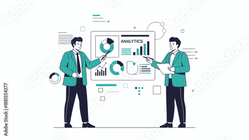 Business Analytics Meeting: Team Discussing Financial Data and Charts