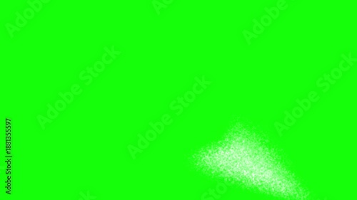 Spray Paint Transition White Paint on Green Screen Background