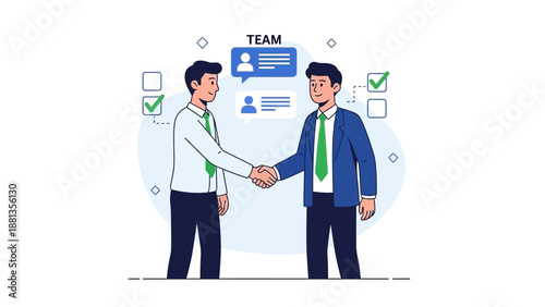 Business partners shaking hands, agreement, teamwork, success, cooperation