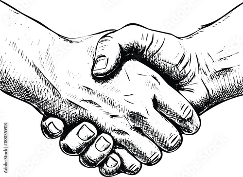 Two hands shaking Vector