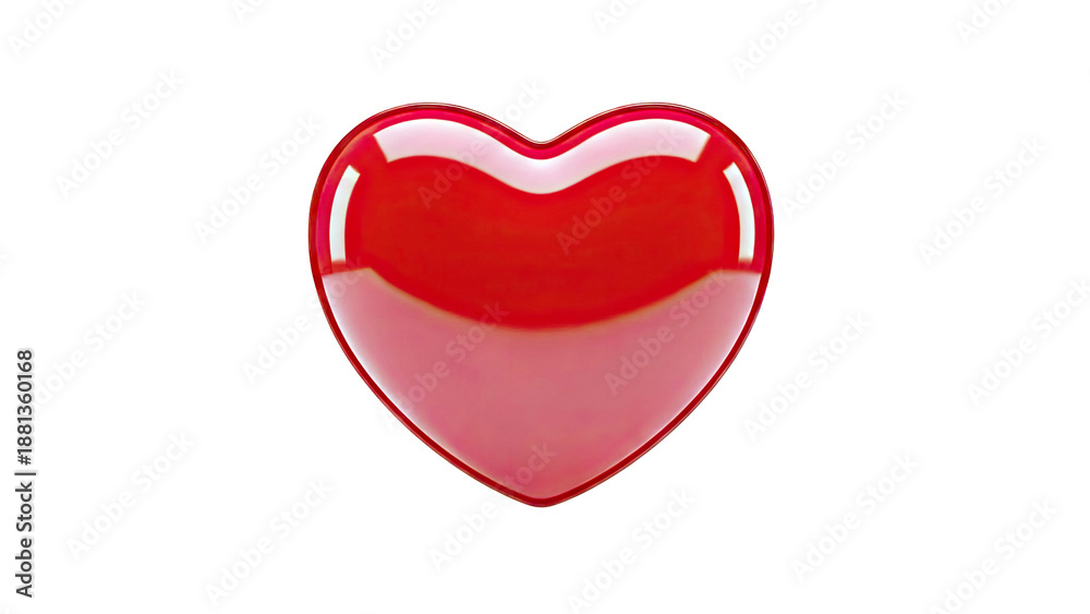 Fototapeta premium Glossy Red Heart Shape