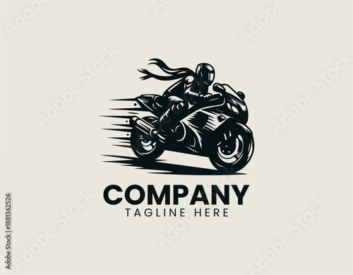 Suzuki Hayabusa motorbike black vector logo illustration