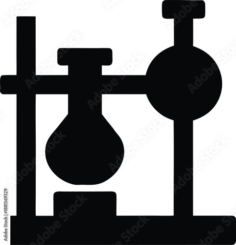 retort stand silhouette vector illustration on transparent background