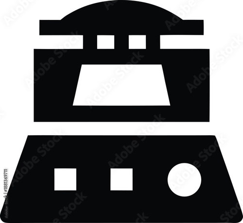 pcr machine silhouette vector illustration on transparent background
