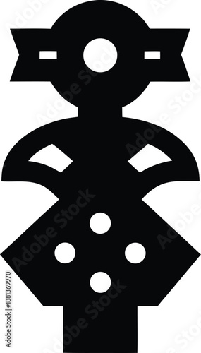 ndebele fertility doll silhouette vector illustration on transparent background