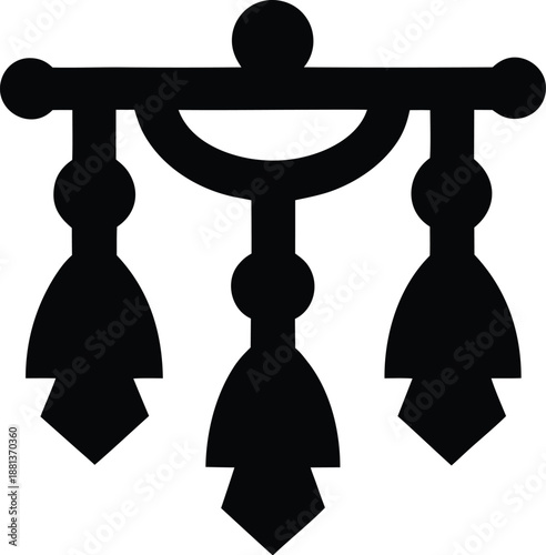 mapuche silver finery trapelacucha silhouette vector illustration on transparent background