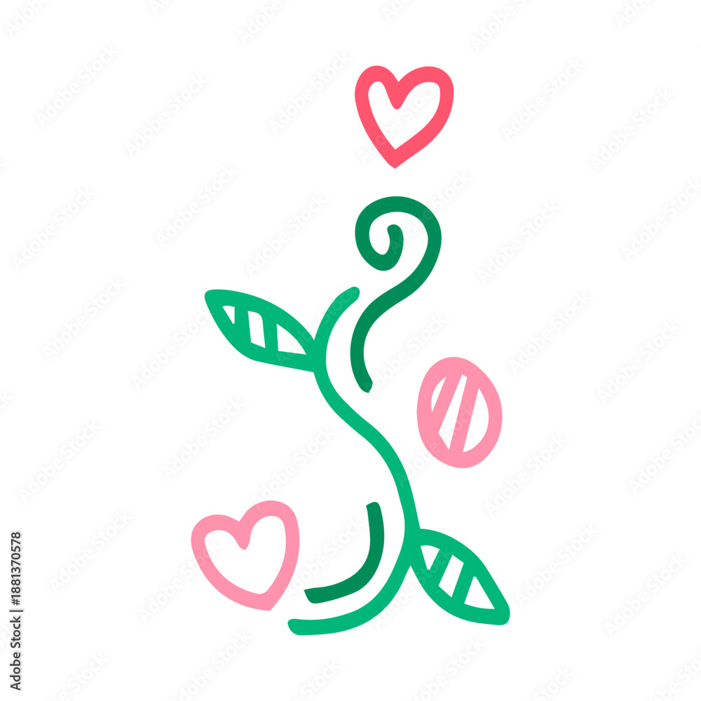 Obraz premium heart flower element