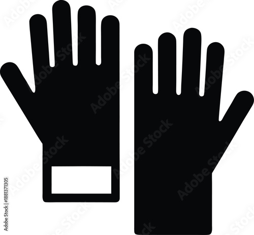 glove box silhouette vector illustration on transparent background