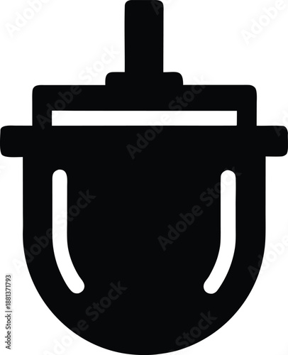crucible with lid silhouette vector illustration on transparent background
