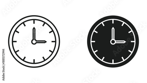 Simple clock icons in two different colors