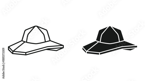 Simple black and white baseball cap illustration