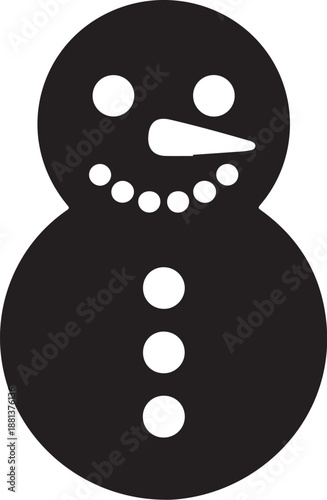 Black and white snowman with dots and lines