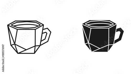 Geometric coffee mug illustration set