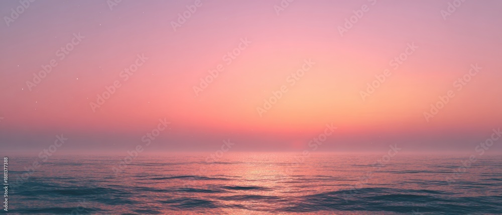 Fototapeta premium Serene Sunset Over Calm Ocean Waters