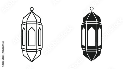 Islamic lantern illustration set