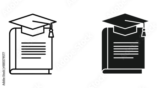 Graduation certificate with tassel on top of book