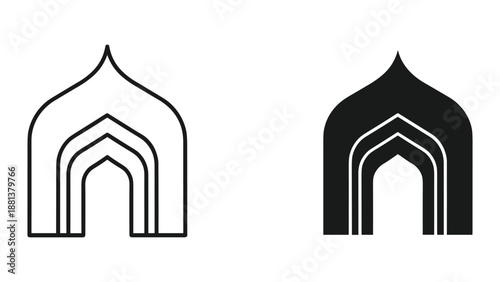 Architectural dome icon set