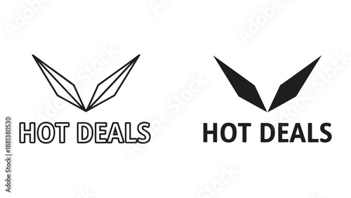 Hot deals logo design with paper plane concept