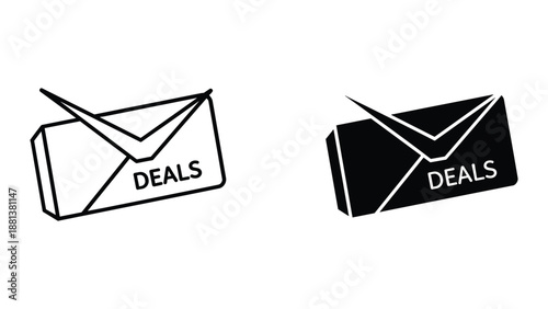 Email envelope with deals inside