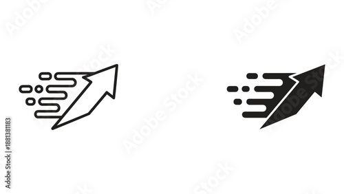 Fast moving arrow icons set