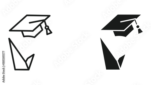 Graduation cap logo design template