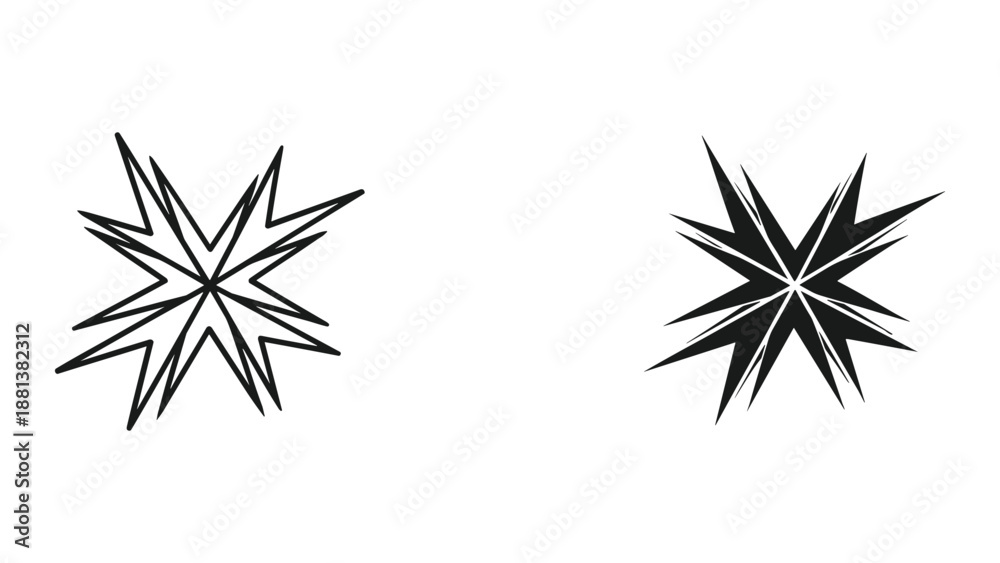 Fototapeta premium Black star symbol on white background