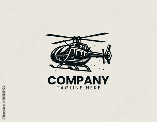 Z10 helicopter black vector logo illustration