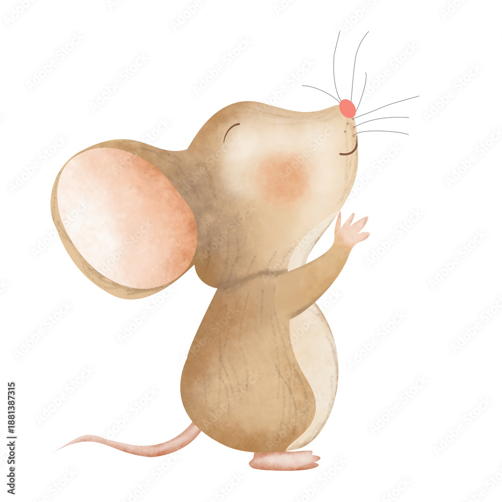 Fototapeta premium watercolor vector of Rat Close Up
