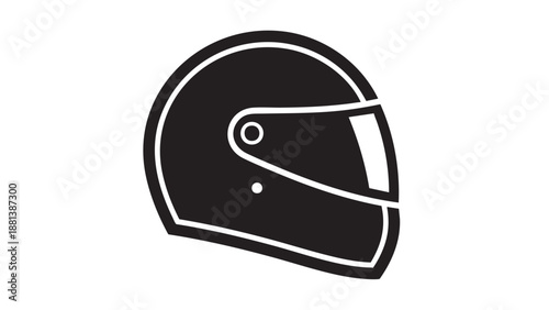 Minimalist motorcycle helmet icon isolated on transparent background