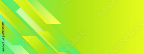 Abstract lime green background with diagonal geometric shapes and overlapping transparent layers for a fresh corporate look