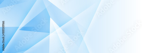 Airy abstract background with overlapping blue and white polygonal shapes and shadows