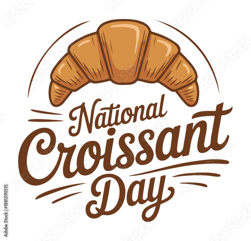 Croissant National Day Celebration Vector on a White Background