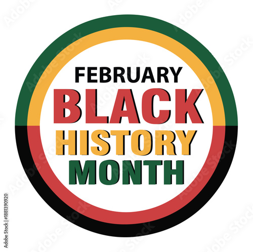 Black History Month February Logo Vector on a White Background