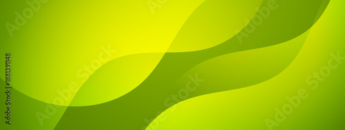 Fresh lime green background with soft flowing waves and organic layered shapes