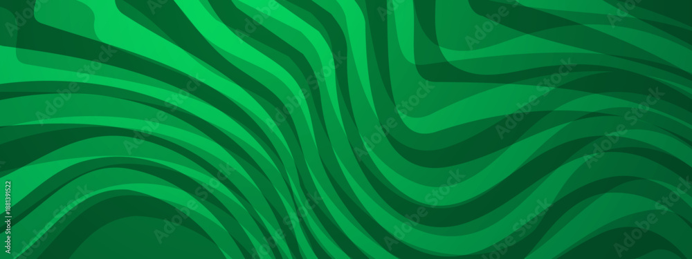 Fototapeta premium Abstract background featuring deep green wavy patterns and layered organic curves