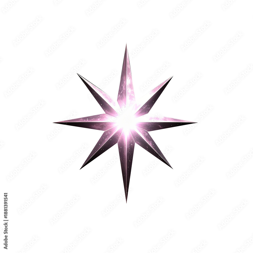 Fototapeta premium luminous glowing Cristmas star isolated on transparent background png